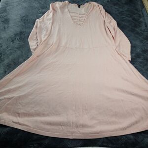 Torrid Midi Tea Length Dress Womens Plus‎ Sz 4 Peach V-Neck Criss Cross Stretch
